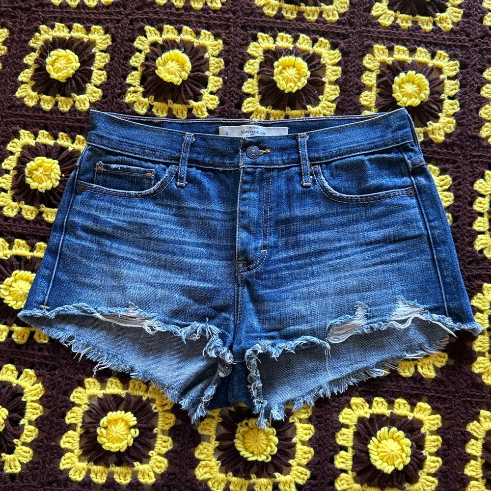 Abercrombie & Fitch Women’s Blue Denim Jean Shorts 4/27